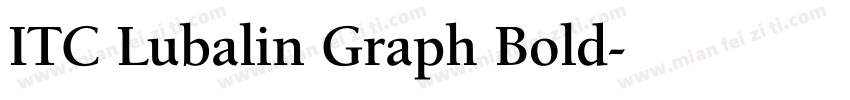 ITC Lubalin Graph Bold字体转换